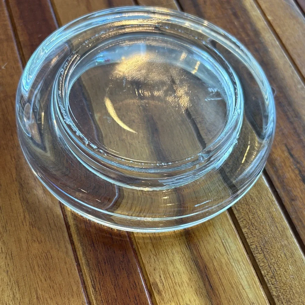 Vintage Clear Heavy Glass Candle Holder